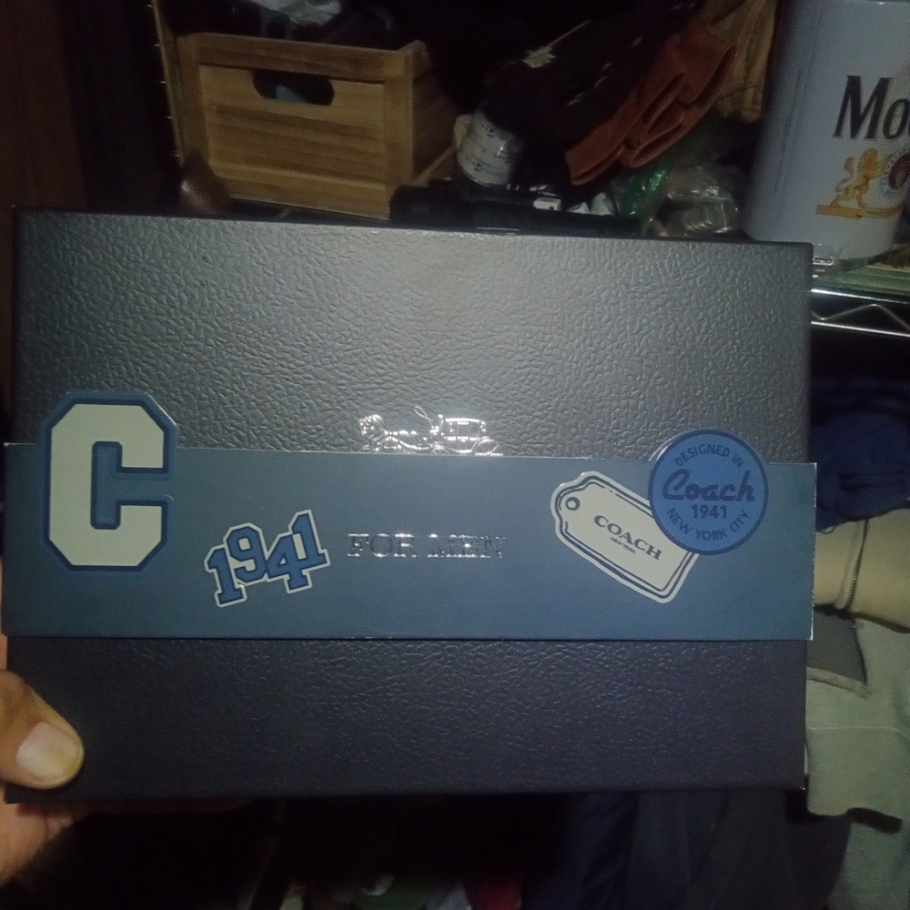 Coach Men's Combo Just Missing Small Spray.Black and Blue Leather Box